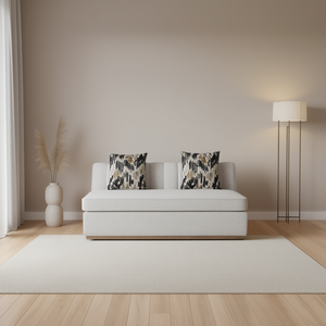 Sofá de Dos Plazas Moderno sin Brazos, Tapizado en Tela, Mueble para Sala de Estar, Respaldo Ajustado, Patas de Madera - Product Image 2