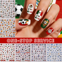 Autocollants de décoration pour ongles, pour manucure, salon de beauté, décorations pour Nail Art, autocollants pour ongles, autocollants DIY pour ongles avec drapeau national