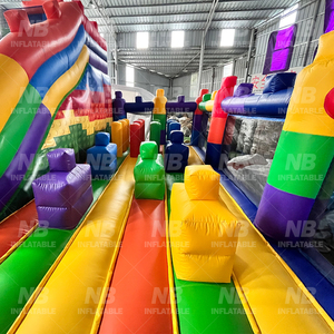 Castillo Inflable con Tobogán, Casa de Bloques de Construcción Inflables, Entretenimiento al Aire Libre, Trampolín Grande, Parque de Trampolines Inflables - Product Image 5