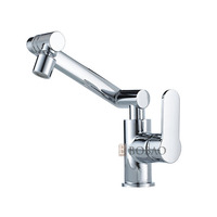 Robinet de salle de bains lavabo robinets d'eau mitigeurs pivotants en laiton Logo moderne contemporain en céramique poli 3 ans 1 pièces Bobao