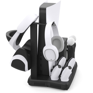 แท่นวางพัดลมระบายความร้อนแบบตั้งได้9ใน1สำหรับคอนโซลเกม Playstation5 Ps5 <span class=keywords><strong>PS</strong></span> <span class=keywords><strong>VR</strong></span> พร้อมที่ชาร์จคู่สำหรับตัวควบคุมเคลื่อนที่ <span class=keywords><strong>PS</strong></span> - Product Image 6
