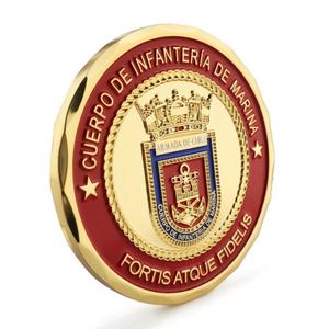 Monedas Conmemorativas de Metal, Medallón de Oro Personalizado con Borde Rojo, con Emblema, Ideal para Regalo Promocional - Product Image 2