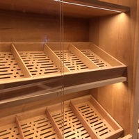 ROYAL METAL Pendingin Cerutu Stainless Steel Humidor Kontrol Suhu dan Kelembapan Dua Zona Kapasitas 448L Layar Digital