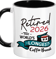Mug en Porcelaine Fine Amusant pour Cadeau de Retraite - Compatible Micro-ondes 11 oz - Boîte Cadeau Incluse - Pour Collègues, Maman, Papa - Cadeaux de Quête de Poste / Adieu / Fin de Contrat