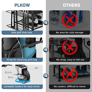 Soporte Grande para Bolsas de Golf, Estante para Accesorios, Almacenamiento de Pelotas, Soporte para Guardar Bolsas de Golf en el Garaje - Product Image 4