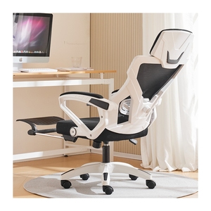 Ghế chơi game văn phòng thông minh màu đen trắng giá tốt năm 2025, có tay vịn, lưng lưới cao, có thể ngả lưng - Product Image 2