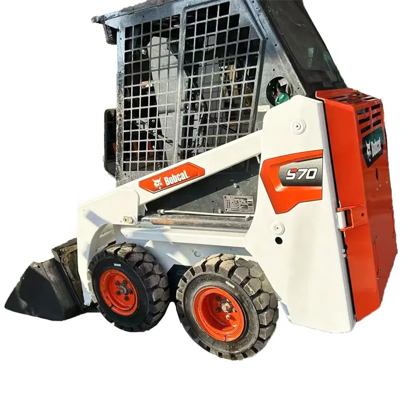 Mesin pemuat anti-selip Bobcat bekas harga murah mesin pemuat selip Mini, Bobcat s70