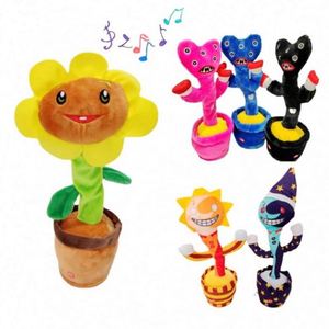 TOYSRUNNER Dancing Cactus Toy Unisex 120-Piece LED USB Charging <b>Repeat</b> Singing Function Soft Plush Bag Recording Safety - Product Image 1