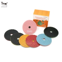 LITTLE ANT Disque de polissage pour granit, marbre, pierre, carrelage - 100 mm, abrasif fin, polissage humide, compatible avec les meuleuses d'angle