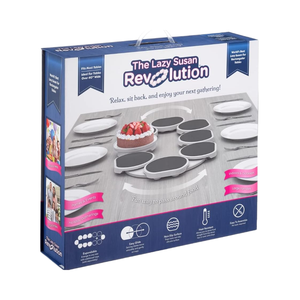 Primo brevettato <span class=keywords><strong>Lazy</strong></span> <span class=keywords><strong>Susan</strong></span> Revolution Set completo grigio scuro oblungo cucina tavolo da pranzo espandibile rettangolare giradischi per - Product Image 1