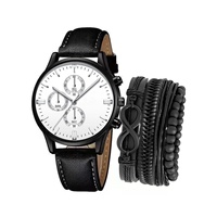 Jam Tangan Pria Baru Kasual Fashion Set Gelang Perdagangan Luar Negeri Grosir Tren Olahraga Jam Tangan Sabuk Pria Jam Tangan Bisnis