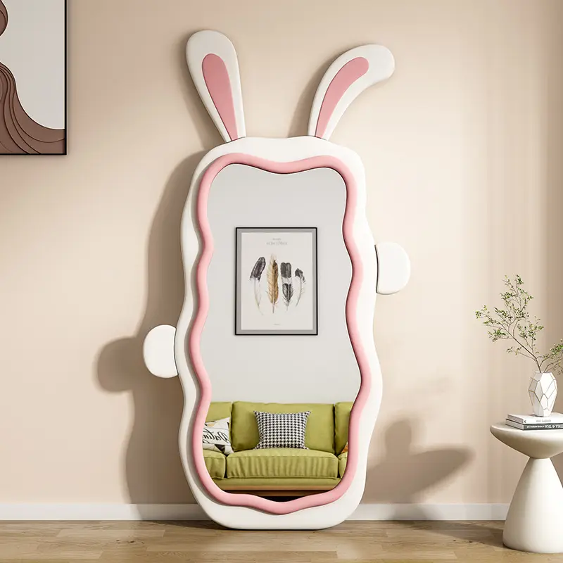 Mirror Wavy Full Floor Length Large Rabbit Stand Standing Wave Frame Modern Decorative Body Shape Vanity Decor Wall Mirrors