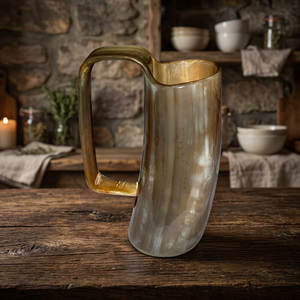 Chopes à bière artisanales en corne de buffle véritable, étanches, design moderne et antique, pour restaurants, bars et fêtes - Product Image 1