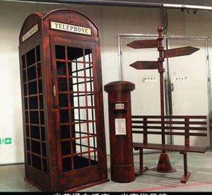 Style européen britannique Antique fer Art rouge cabine téléphonique grand extérieur décoratif Vintage artisanat - Product Image 2