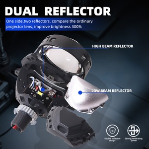 ชุดไฟหน้าโปรเจคเตอร์แบบ Bi-LED รุ่น S18 Super Bright 74w 14000lux พร้อมรีเฟลกเตอร์คู่ สำหรับรถยนต์ ยี่ห้อ Sanvi Wholesale Price - Product Image 4