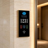 Système de sonnette et plaque de porte électronique murale en alliage d'aluminium pour numéros de chambre d'hôtel, compatible avec les portes en acier, laiton ou bois, pour serrures intelligentes