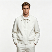 Blouson Bomber Vintage Homme en Toile Crochetée Respirante, Coupe-Vent Léger et Décontracté avec Fermeture Éclair et Col Rabattable pour l'Automne