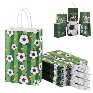 Custom Soccer Themed Party Favor <b>Paper</b> <b>Bags</b> Kraft <b>Paper</b> <b>Bag</b> Twisted Handle <b>Gift</b> <b>Bags</b> for Birthday Party Supplies - Product Image 1