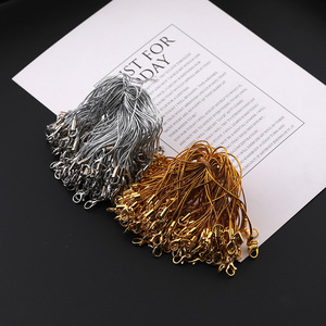 Correa de teléfono con cierre de mosquetón de un solo lazo en oro y plata, cordón metálico para accesorios de joyería DIY. - Product Image 1