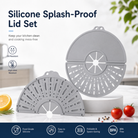 Couvercle de casserole pliable en silicone multicolore, anti-éclaboussures et anti-débordement, pour mélanger les œufs et la crème, écologique