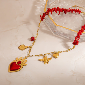 Collar con Colgante de Corazón de Acero Inoxidable, Cadena de Clavícula en Color Oro de 18K, Joyería de Regalo, Amuleto, Accesorio de Moda - Product Image 2