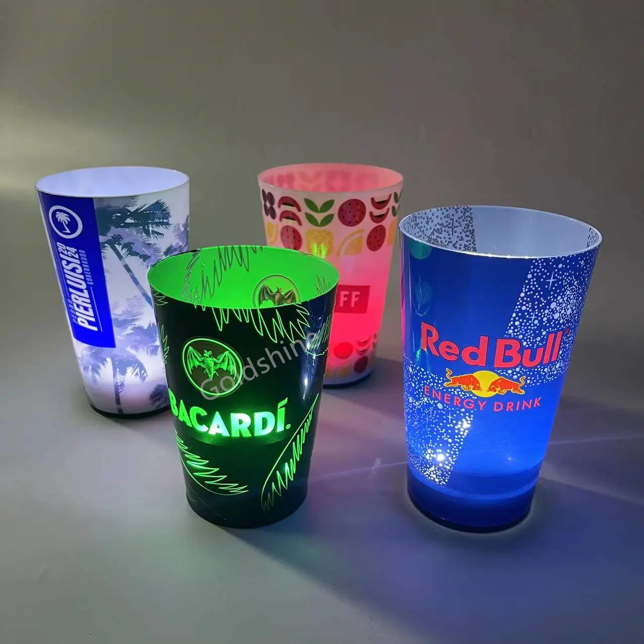 Gelas Minuman Bercahaya Led, Gelas Minum Bercahaya Plastik, Lampu Kilat LED untuk Bar, Perlengkapan Pesta Klub Malam