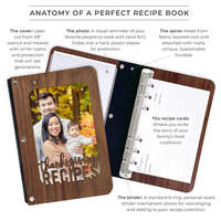 Couverture personnalisée en bois recette impression carnet de notes porte-cartes vierge classeur cahier à écrire dans le vôtre pour les recettes de gâteaux