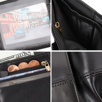 Dompet Kulit Asli Mewah untuk Bisnis, Lipat Dua, Tempat Kartu Berlogo, Penutup Lipat, Rantai, Kasual untuk Uang Tunai, Perjalanan, Dompet Pria