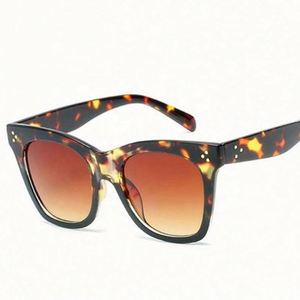Gafas de Sol Cuadradas Vintage de Moda para Hombre y Mujer, Lentes Degradadas, Gafas de Sol de Ojo de Gato Extra Grandes - Product Image 1