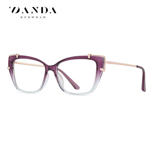 Gafas Danda Cat Eye con montura completa morada para mujer, monturas ópticas TJ876, lentes transparentes, tamaño mediano - Product Image 5