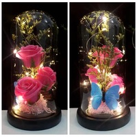 Aida Nouveau Produit Transfrontalier : Fleur de Savon Artisanale Écologique Lumineuse à LED, Rose Lumineuse sous Dôme, Boîte Cadeau, Pour Salle de Bain, Prix de Gros Usine