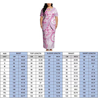 Ensemble 2 pièces Plus Lady Puletasi, imprimé tribal polynésien Plumeria noir et bleu, haut à manches courtes et jupe longue maxi, tenue insulaire personnalisée