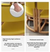 Nouveauté : Ensembles de Mobilier de Restaurant – Tables Rondes et Chaises en Bois Massif avec Marbre Coloré pour Cafés et Restaurants