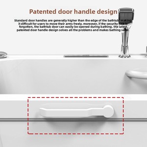 Baignoire accessible aux personnes âgées et handicapées, <span class=keywords><strong>avec</strong></span> ouverture de <span class=keywords><strong>porte</strong></span>, <span class=keywords><strong>pour</strong></span> la maison, spa à température constante, massage à bulles hydrauliques, accoudoirs intégrés - Product Image 5
