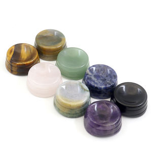 Sfera sfera di pietra preziosa di quarzo lucido naturale supporto sfere di cristallo uovo titolare per la decorazione figurina stile - Product Image 1