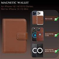 Cartera Desmontable con Imanes N52, Compatible con Tarjetas, de Cuero para Hombre, con Ventana de Espejo y Porta Tarjetas