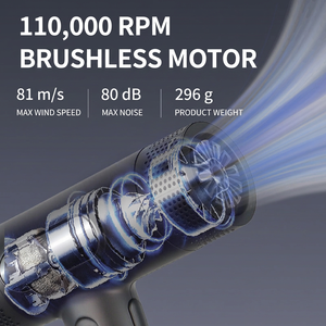 ไดร์เป่าผมไร้แปรงถ่าน ความเร็วสูง ดีไซน์กะทัดรัด สำหรับใช้ในบ้าน - Product Image 4