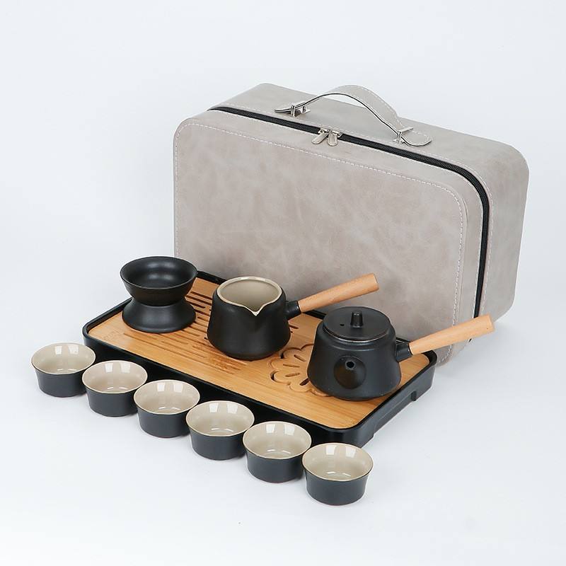 Classic Black/Side Handle Pot Tea Set