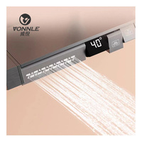 Ensemble de douche et robinetterie numérique en acier inoxydable avec tête de douche et système de robinetterie à noyau de valve en céramique, fonction pause et modes de jet