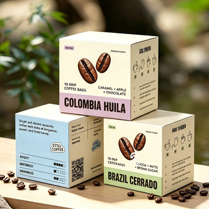 กล่องกระดาษพิมพ์ลายตามสั่งสำหรับบรรจุภัณฑ์กาแฟดริปแบบเสิร์ฟเดี่ยวและขนมขบเคี้ยว กล่องพับกระดาษแข็งสีขาวเคลือบ UV สำหรับแบรนด์ต่างๆ - Product Image 5