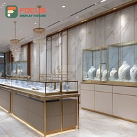 Vitrine à bijoux haut de gamme haute visibilité, surface polie, pour magasin de marque