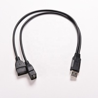 Câble d'extension USB 2.0 mâle vers 2 femelles pour téléphone, tablette, clavier, souris
