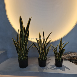 Foshan emulado pequeño plástico en maceta <span class=keywords><strong>Sansevieria</strong></span> Planta artificial amarillo verde imitación con aspecto realista - Product Image 1