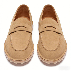 Chaussures plates en daim et cuir véritable pour hommes, élégantes, durables, à enfiler, décontractées, de créateur italien - Product Image 6