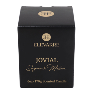 ELEVARRE Jovial Sugar & Melon Scented Candle 6oz <b>Jar</b> with Lid <b>Decorative</b> Candle for Home - Product Image 6
