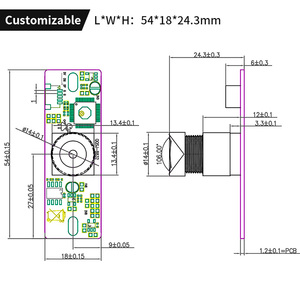 1080p HD CMOS AR0230 HDR Large Reconnaissance de visage dynamique Temps de présence Machine Porte de sécurité Caméra Module Usb - Product Image 6