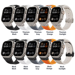 Cinturino Sportivo in Silicone di Lusso Personalizzato per Iwhtch, Fascia da Polso Traspirante in Gomma con Connettore in Metallo per <span class=keywords><strong>Apple</strong></span> <span class=keywords><strong>Watch</strong></span> Ultra 2, Serie <span class=keywords><strong>5</strong></span> 6 7 8 SE - Product Image 2