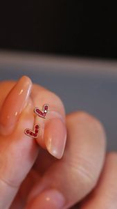 Ensemble de bijoux fins Xinfly en or jaune 18 carats et rubis, boucles d'oreilles et bracelet pour fête d'enfants, style cœur - Product Image 4