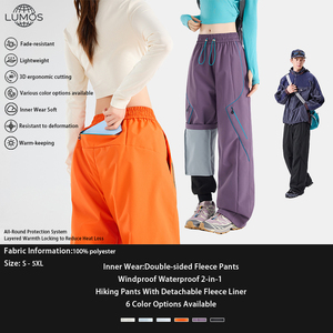 <span class=keywords><strong>Pantalones</strong></span> de Paracaídas Americanos con Logotipo Personalizado para Hombre y Mujer, 3 en 1, Forrados de Forro Polar, Impermeables, Resistentes al Viento, con Bolsillos Laterales con Cremallera - Product Image 1