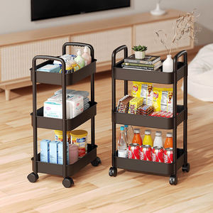 Multi-Functional Movable Storage Trolley for Office Living Room Kitchen Rotating Vegetable Storage Rack
